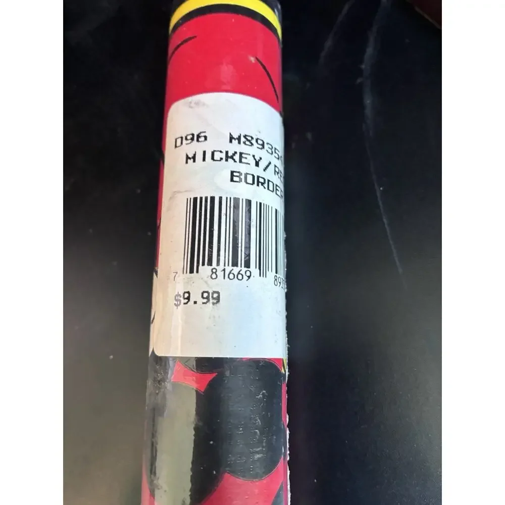 VTG Disney MICKEY MOUSE Classic Wallpaper Border Roll 5 Yards Red Black Yellow